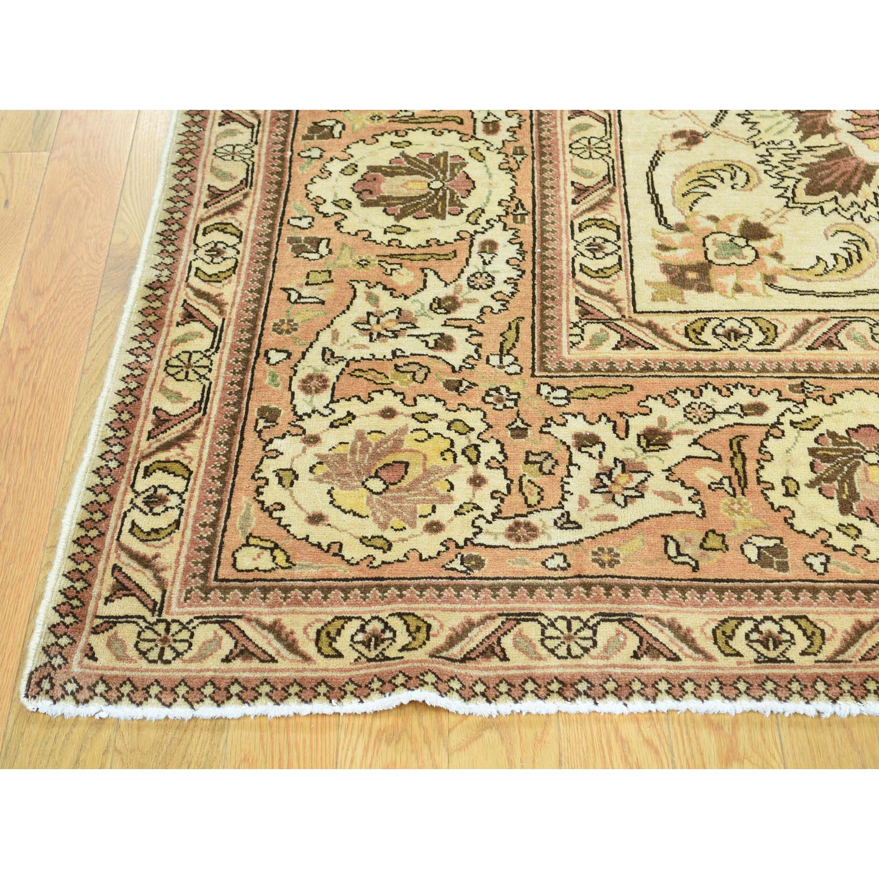 9'8"x12'10" Antique Persian Tabriz Hand Woven Full Pile Oriental Rug 