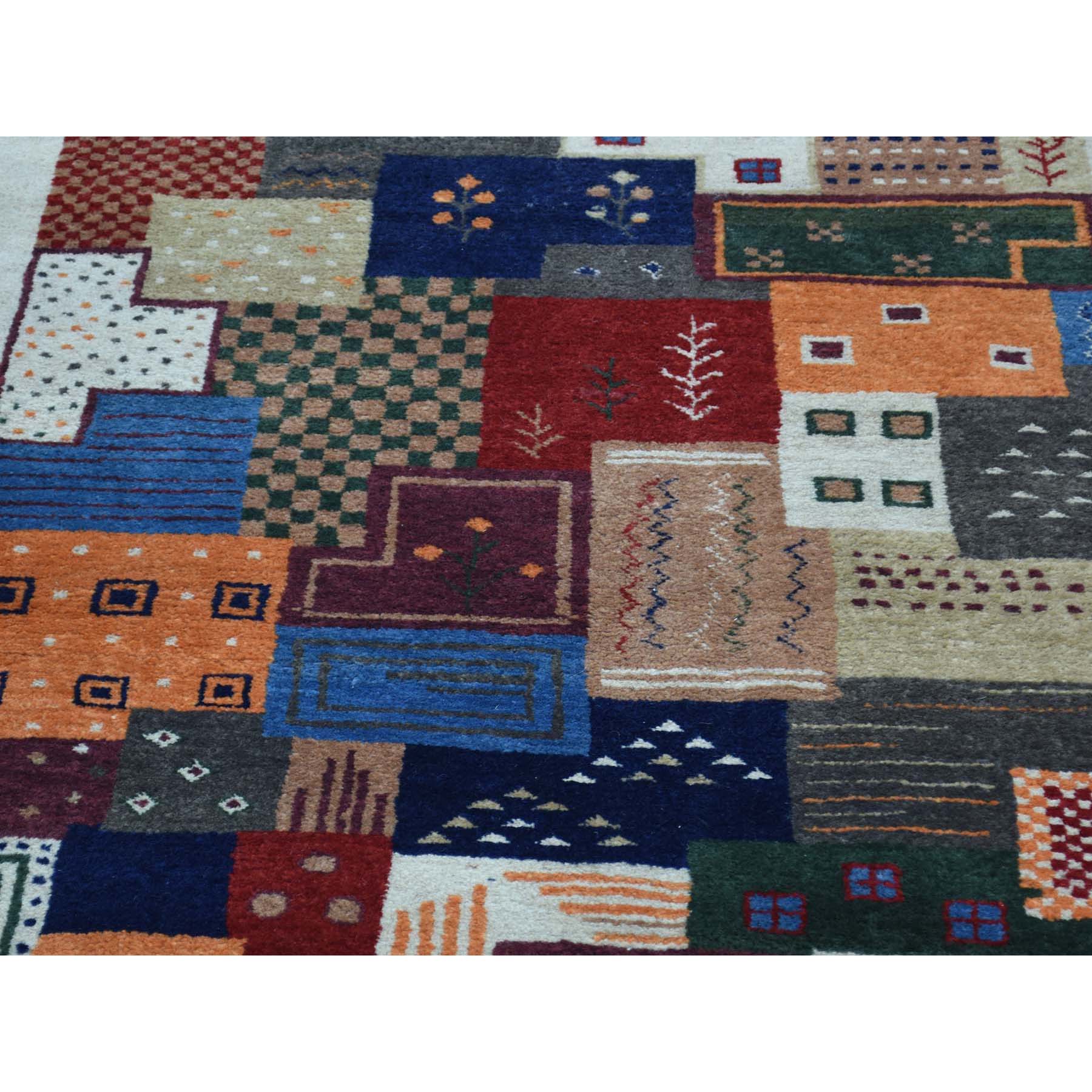2'x3'1'' Hand Woven Persian Wool Lori Buft Gabbeh Patchwork Design Rug 