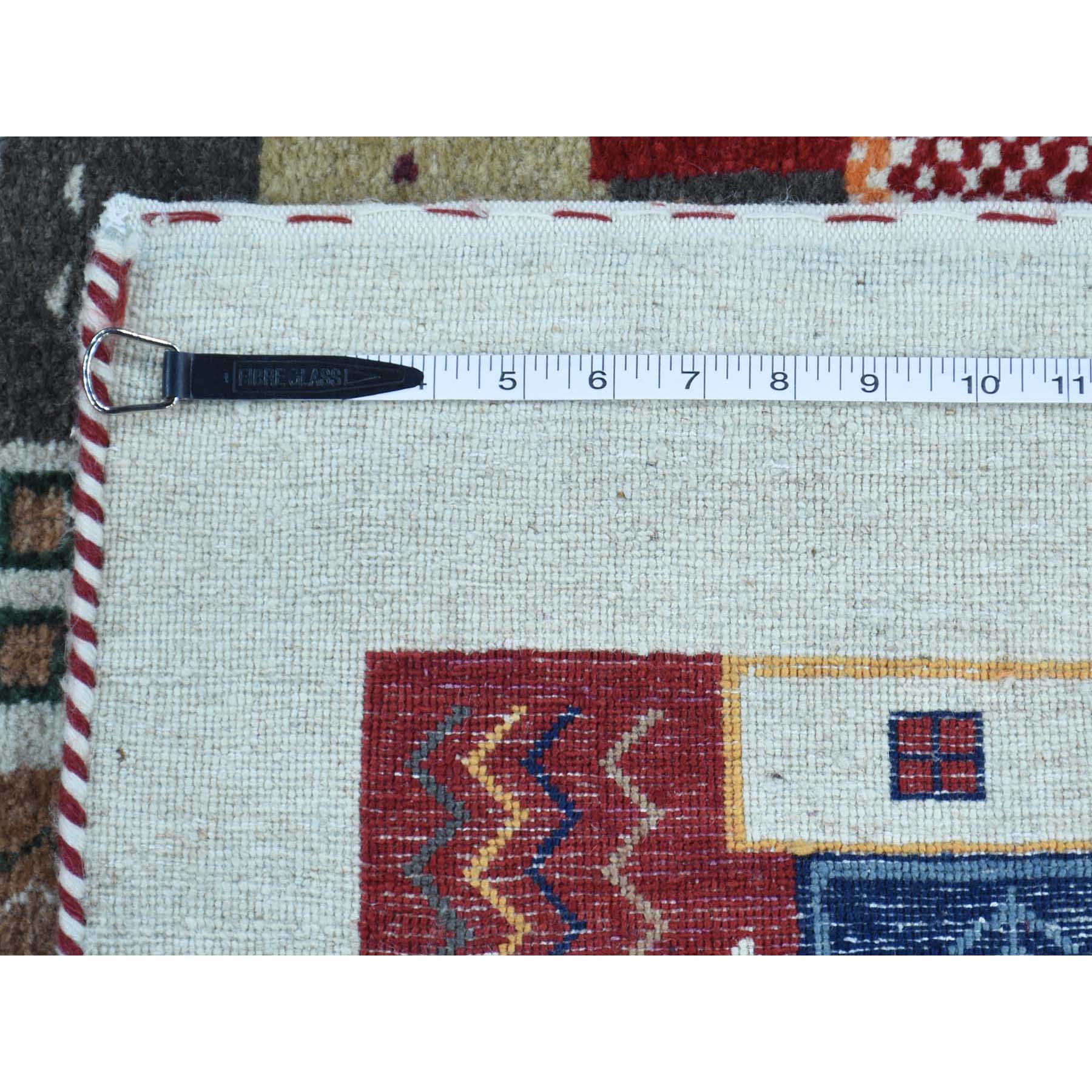 2'x3'1'' Hand Woven Persian Wool Lori Buft Gabbeh Patchwork Design Rug 
