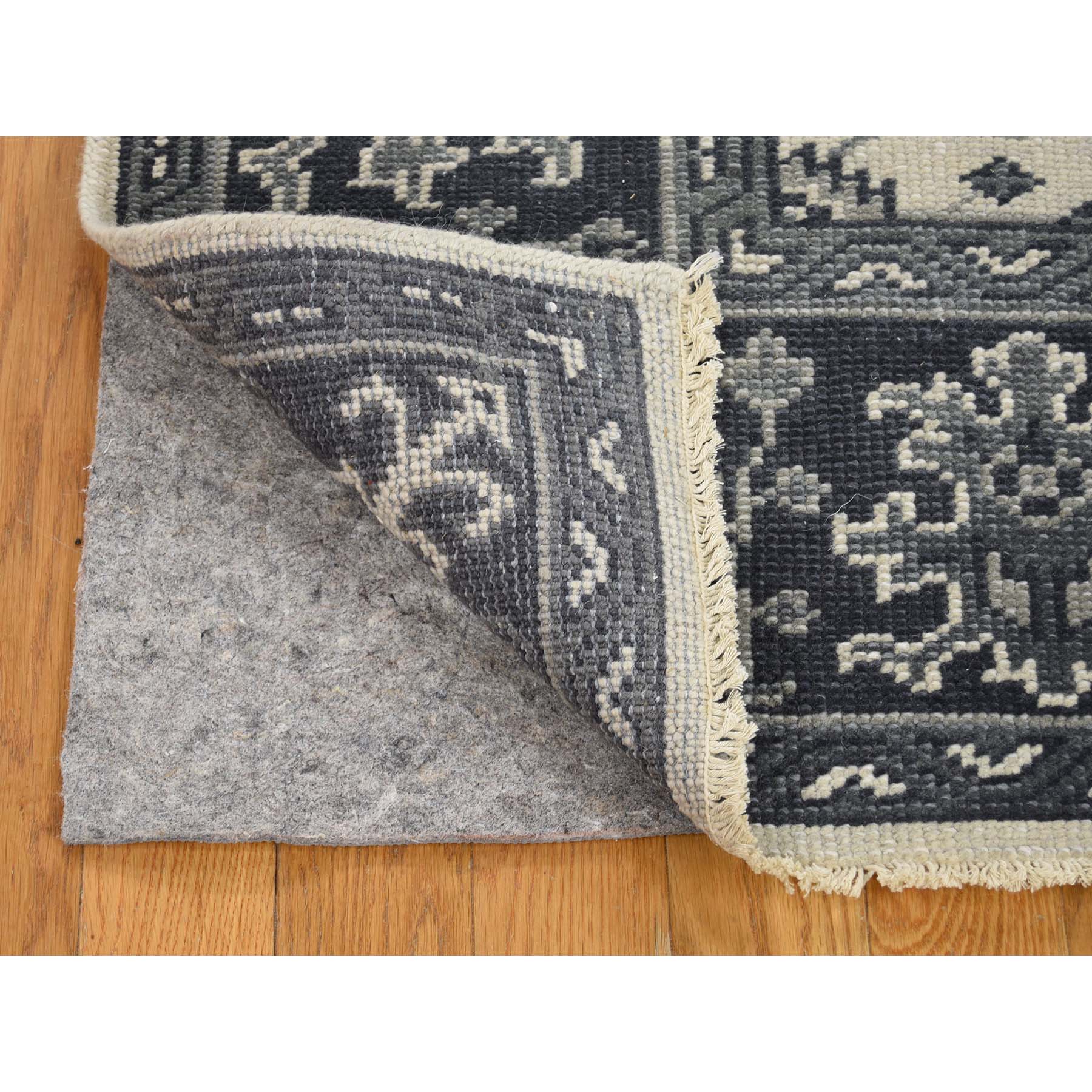 6'x9' Turkish Knot Oushak Sarouk Design Cropped Thin Hand Woven Oriental Rug 