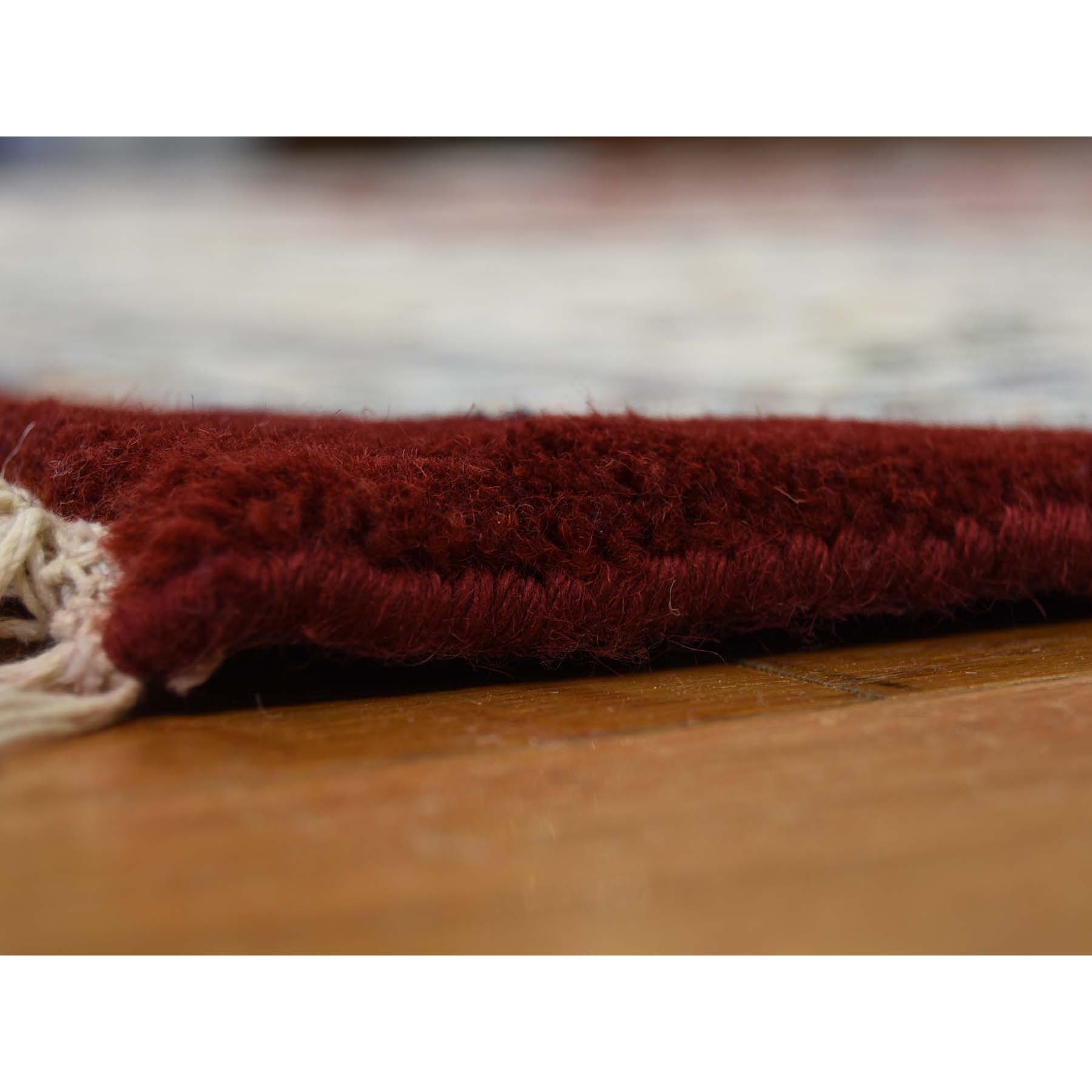 9'9"x14' 250 KPSI Red Wool and Silk Nain Hand Woven Oriental Rug 