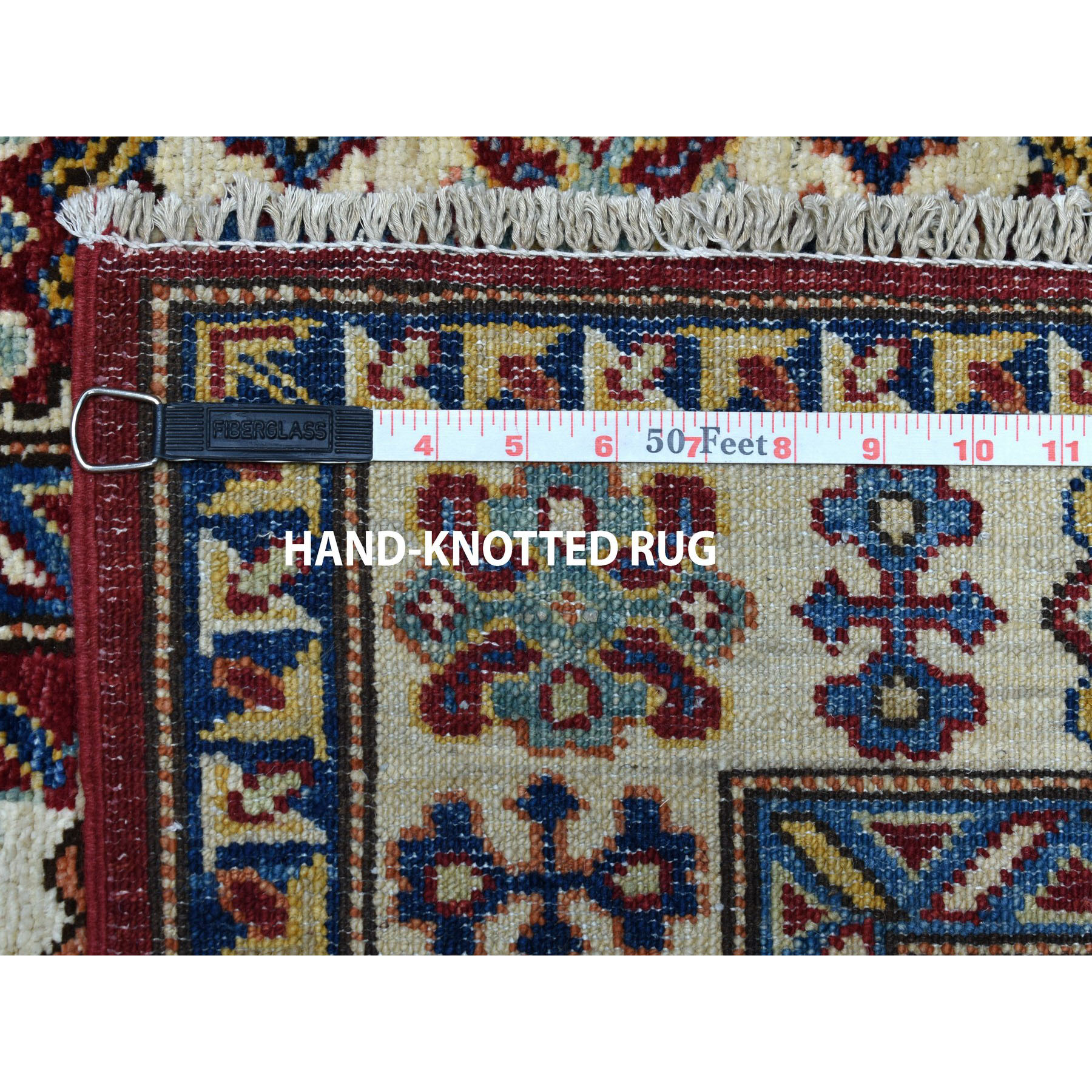 2'9"x20'3" Red Super Kazak Geometric Design XL Runner Pure Wool Hand Woven Oriental Rug 