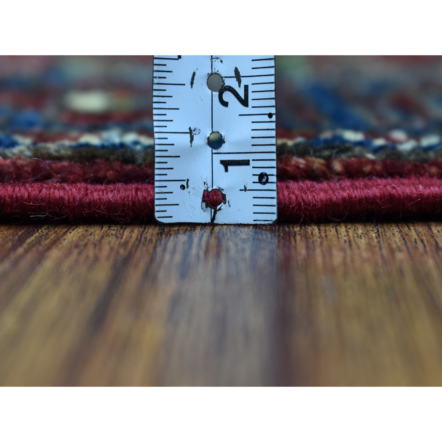 2'x3' Red Elephant Feet Design Hand Woven Afghan Ersari Pure Wool Oriental Rug 