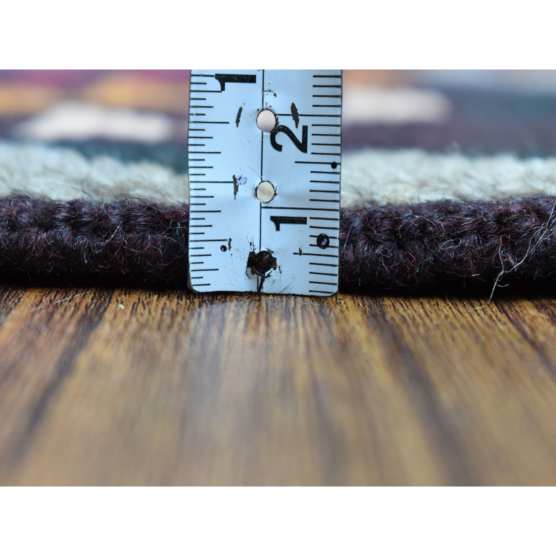 6'x8' Black Colorful Afghan Baluch Geometric Design Hand Woven Pure Wool Runner Oriental Rug 