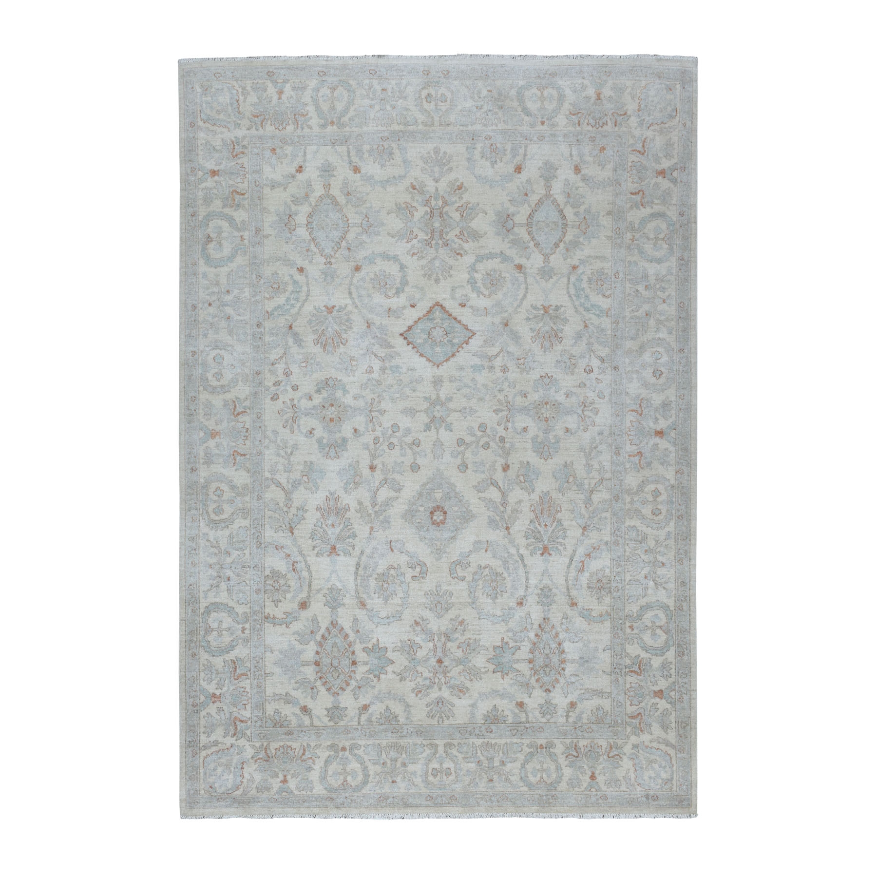 White Washable Peshawar hand-knotted Oriental Rugs - MERCHANT OF ASIA