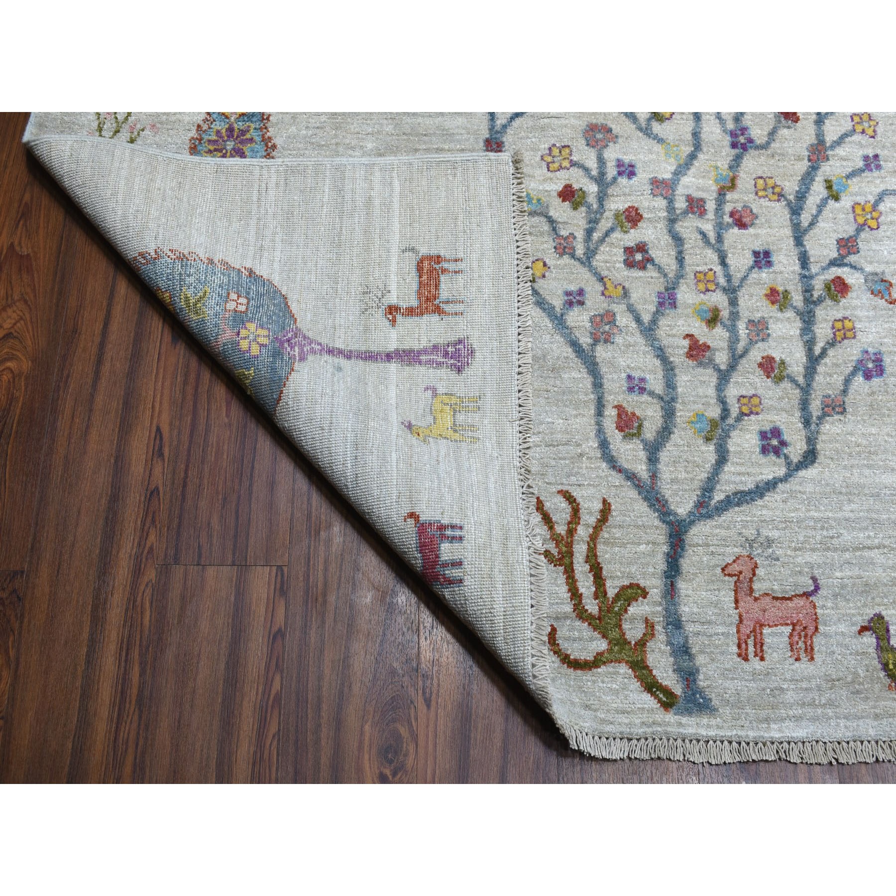 11'7"x14'8" Oversized Folk Art Willow And Cypress Tree Design Peshawar With Pop Of Color Hand Woven Oriental Rug 