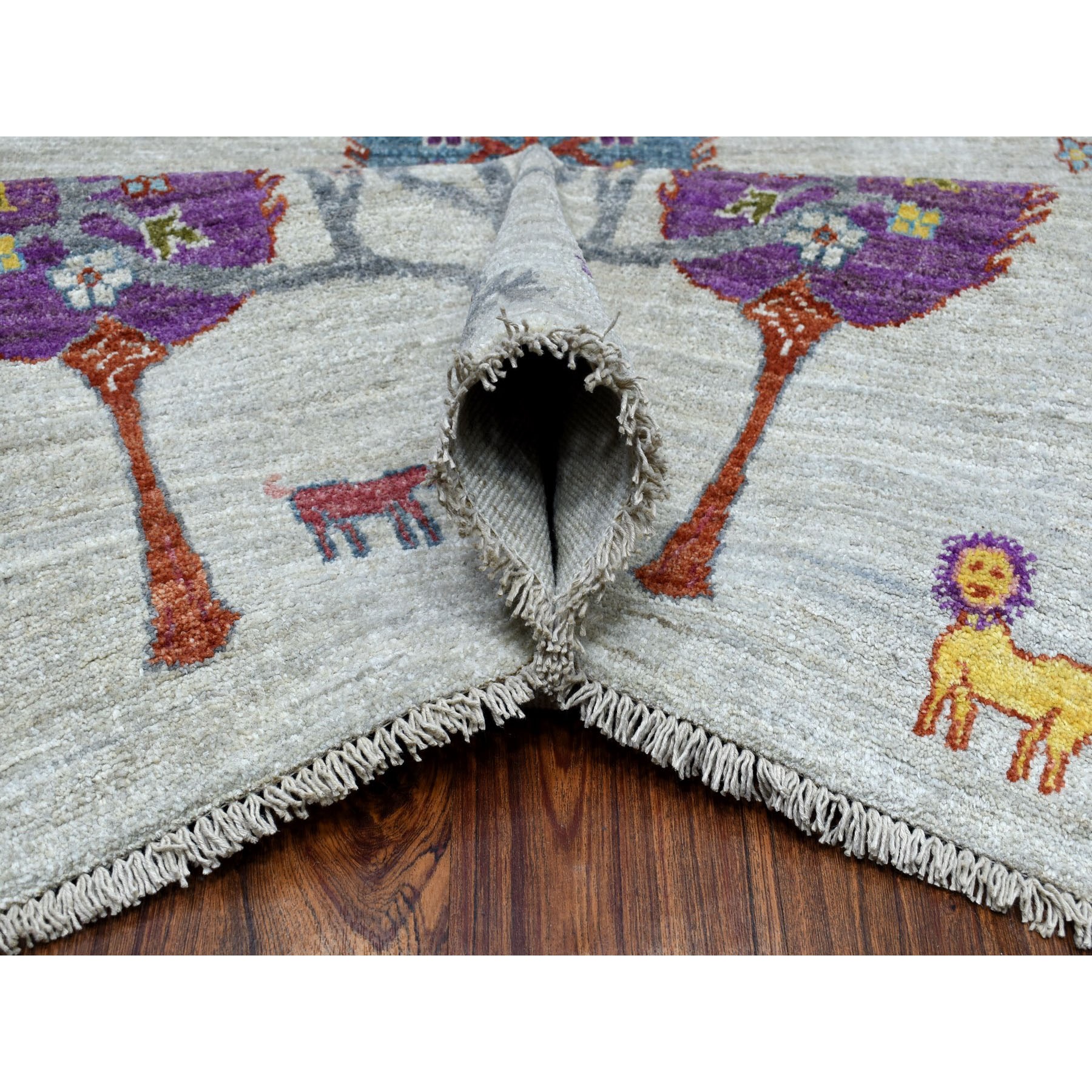 11'7"x14'8" Oversized Folk Art Willow And Cypress Tree Design Peshawar With Pop Of Color Hand Woven Oriental Rug 