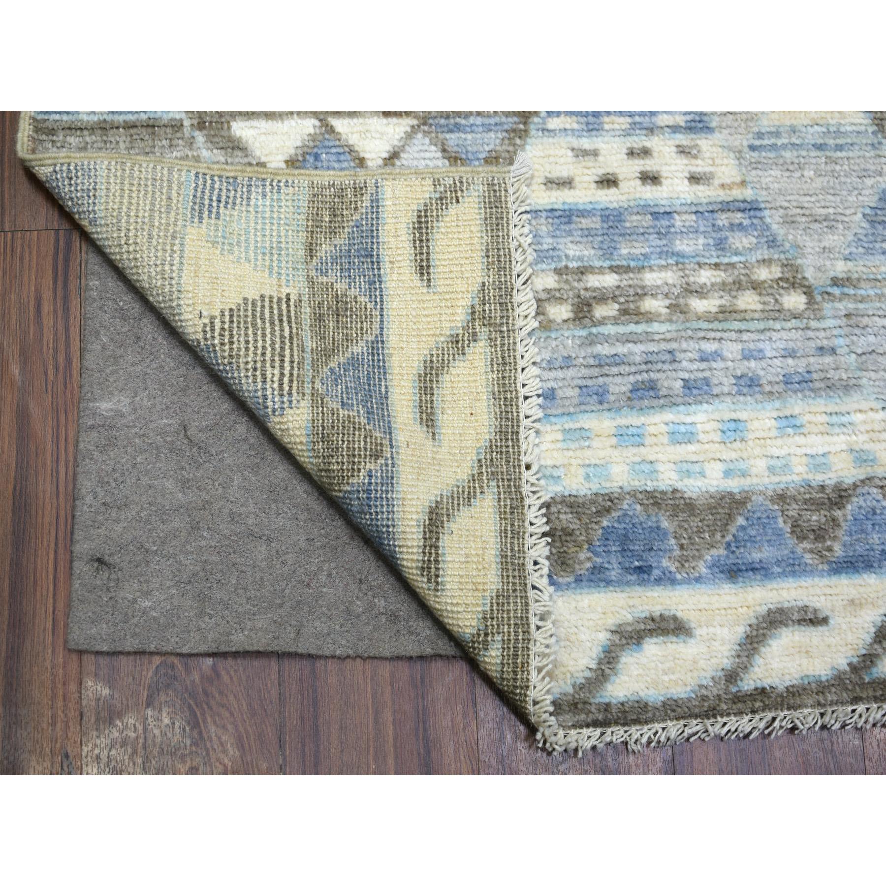8'x10' Ivory, Hand Woven Anatolian Design with Little Triangles, Natural Dyes Pure Wool, Oriental Rug 