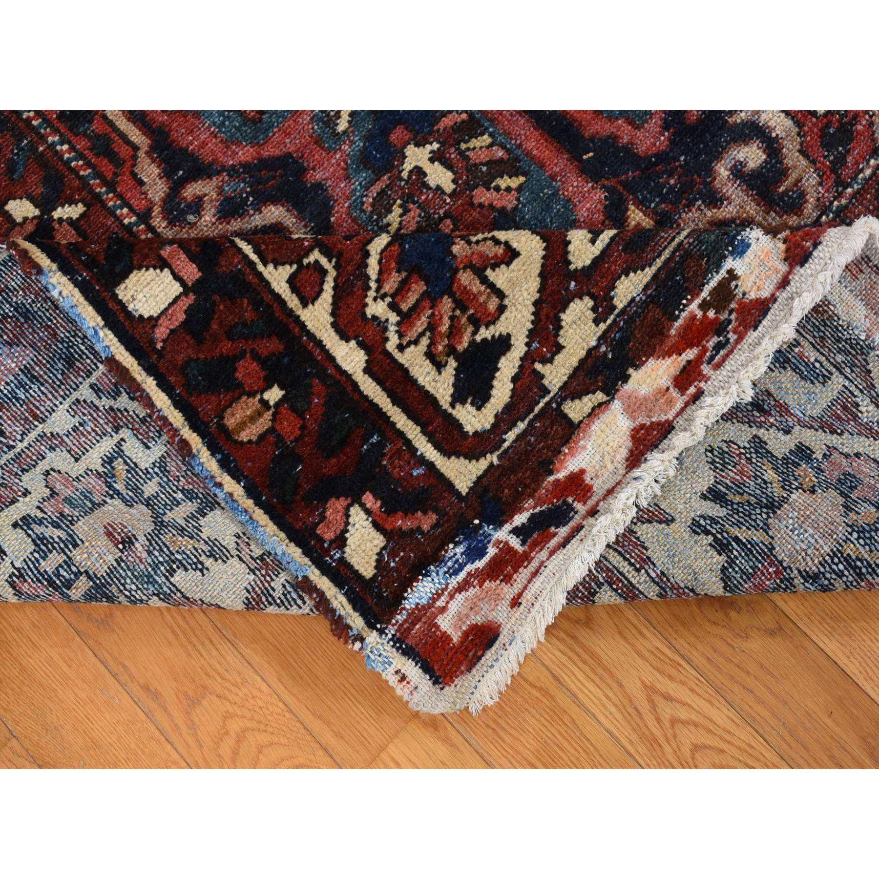 10'x13'2" Chocolate Brown, Antique Persian Bakhtiar, Extensive Wear, Cropped Thin, Pure Wool Hand Woven, Clean Sides And Ends Professionally Secured, Oriental Rug 