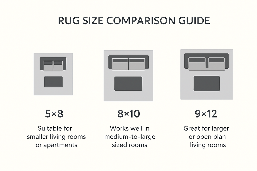 Rug Size Comparison Guide: 5×8 vs 8×10 vs 9×12 for Your Living Room
