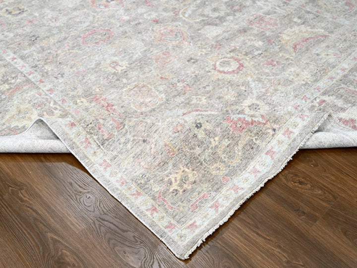 7'10" x 9'10" New Hand Knotted Grey Wool Rectangle Oriental Rug - MOA10210002