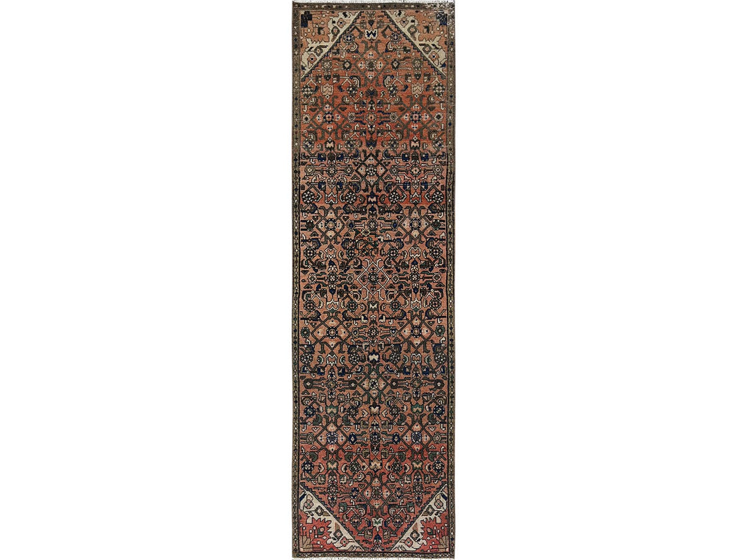 2'7" x 9'2" Vintage Hand Knotted Pink Wool Runner Oriental Rug - MOA1021001