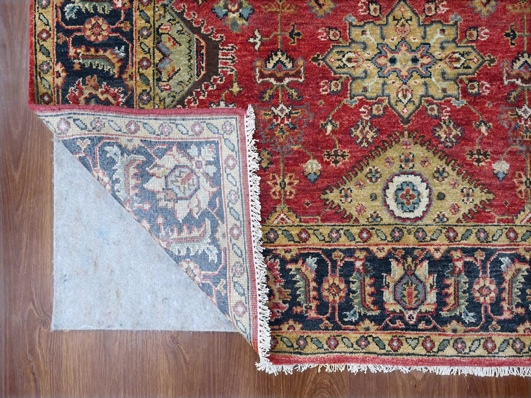 5'0" x 6'10" New Hand Knotted Red Wool Rectangle Oriental Rug - MOA10210020