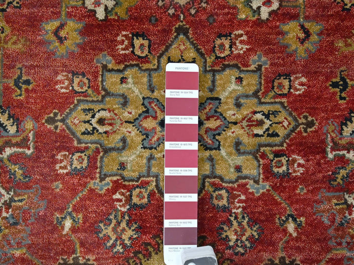 5'0" x 6'10" New Hand Knotted Red Wool Rectangle Oriental Rug - MOA10210020