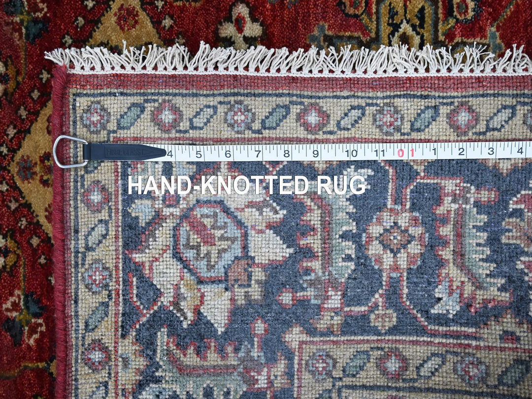 5'0" x 6'10" New Hand Knotted Red Wool Rectangle Oriental Rug - MOA10210020