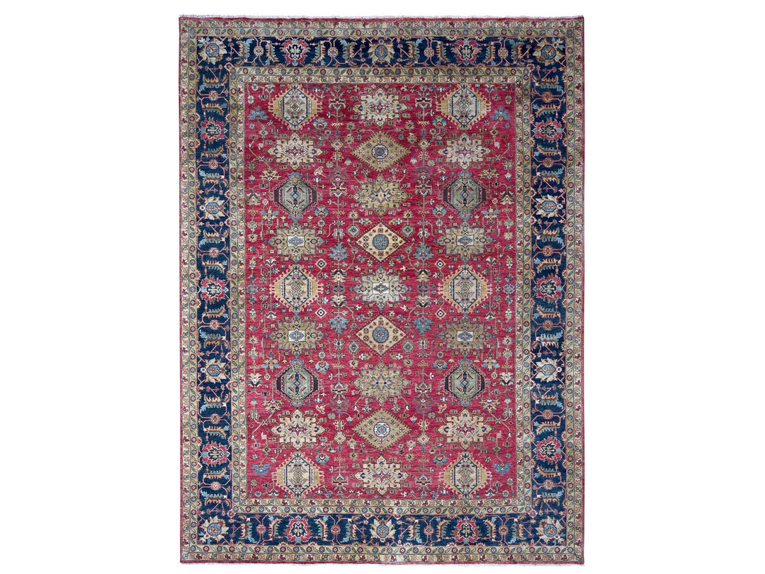 10'1" x 13'10" New Hand Knotted Red Wool Rectangle Oriental Rug - MOA10210021