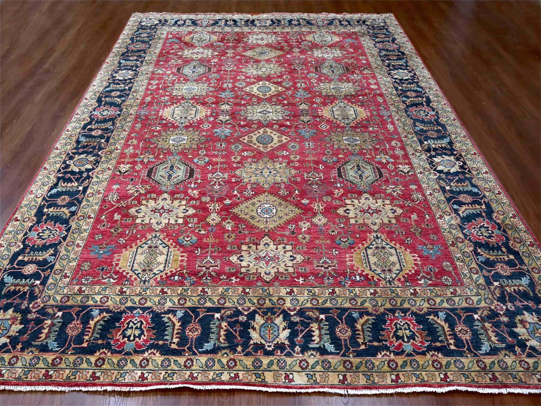 10'1" x 13'10" New Hand Knotted Red Wool Rectangle Oriental Rug - MOA10210021