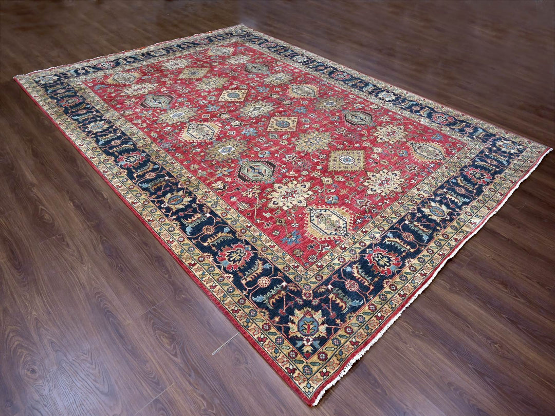 10'1" x 13'10" New Hand Knotted Red Wool Rectangle Oriental Rug - MOA10210021