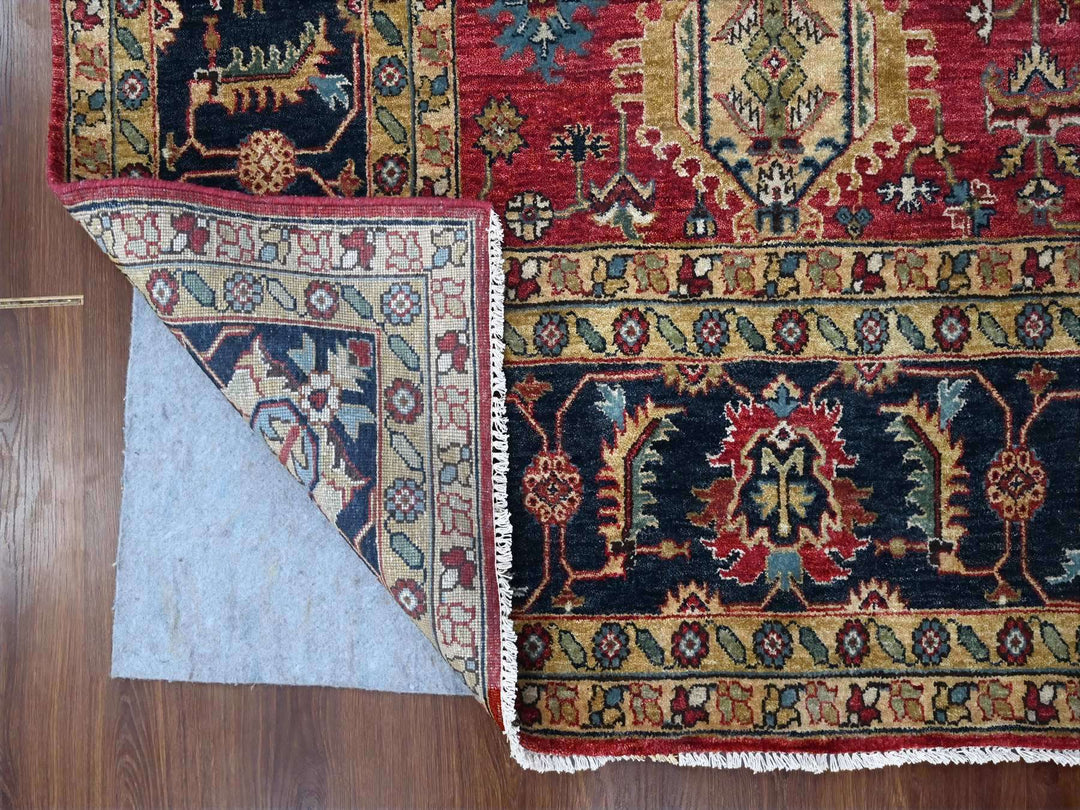 10'1" x 13'10" New Hand Knotted Red Wool Rectangle Oriental Rug - MOA10210021