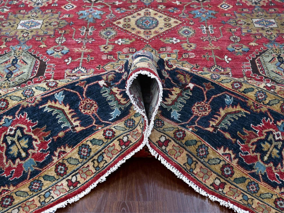 10'1" x 13'10" New Hand Knotted Red Wool Rectangle Oriental Rug - MOA10210021