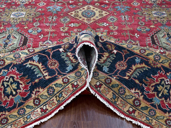 10'1" x 13'10" New Hand Knotted Red Wool Rectangle Oriental Rug - MOA10210021