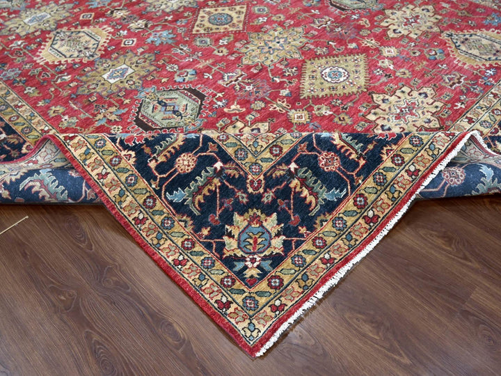 10'1" x 13'10" New Hand Knotted Red Wool Rectangle Oriental Rug - MOA10210021