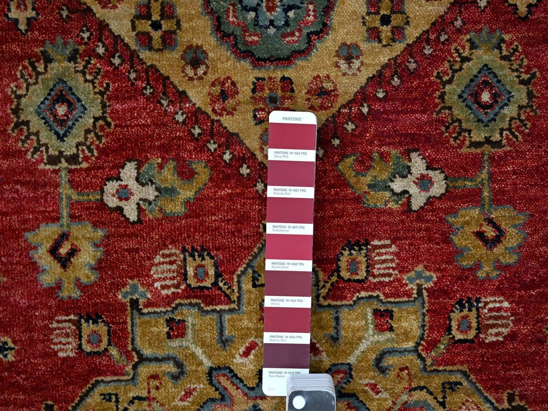 10'1" x 13'10" New Hand Knotted Red Wool Rectangle Oriental Rug - MOA10210021