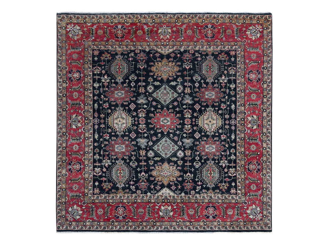10'0" x 10'2" New Hand Knotted Black Wool Square Oriental Rug - MOA10210023