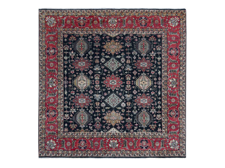 10'0" x 10'2" New Hand Knotted Black Wool Square Oriental Rug - MOA10210023