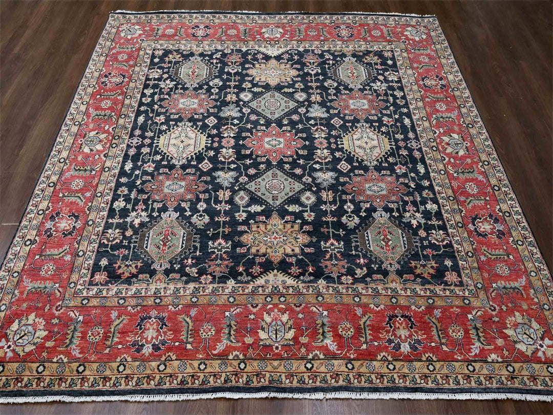 10'0" x 10'2" New Hand Knotted Black Wool Square Oriental Rug - MOA10210023