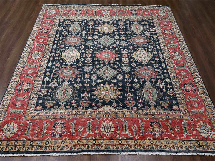 10'0" x 10'2" New Hand Knotted Black Wool Square Oriental Rug - MOA10210023