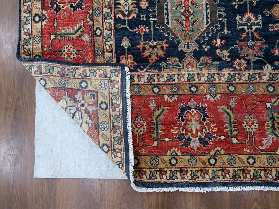 10'0" x 10'2" New Hand Knotted Black Wool Square Oriental Rug - MOA10210023