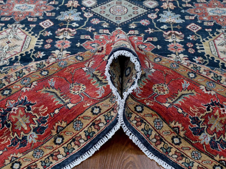10'0" x 10'2" New Hand Knotted Black Wool Square Oriental Rug - MOA10210023