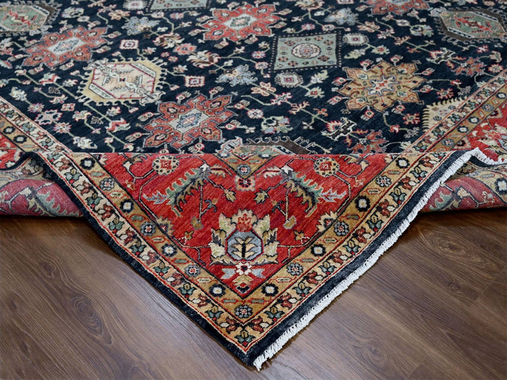 10'0" x 10'2" New Hand Knotted Black Wool Square Oriental Rug - MOA10210023