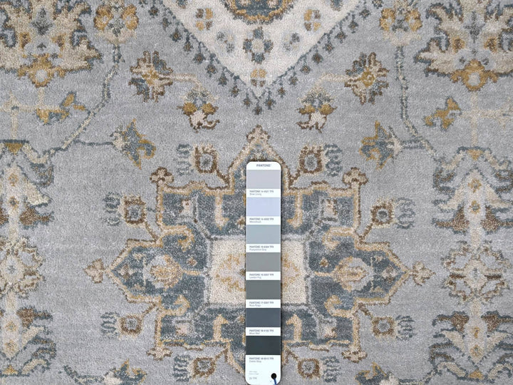 7'10" x 9'9" New Hand Knotted Grey Wool Rectangle Oriental Rug - MOA10210026