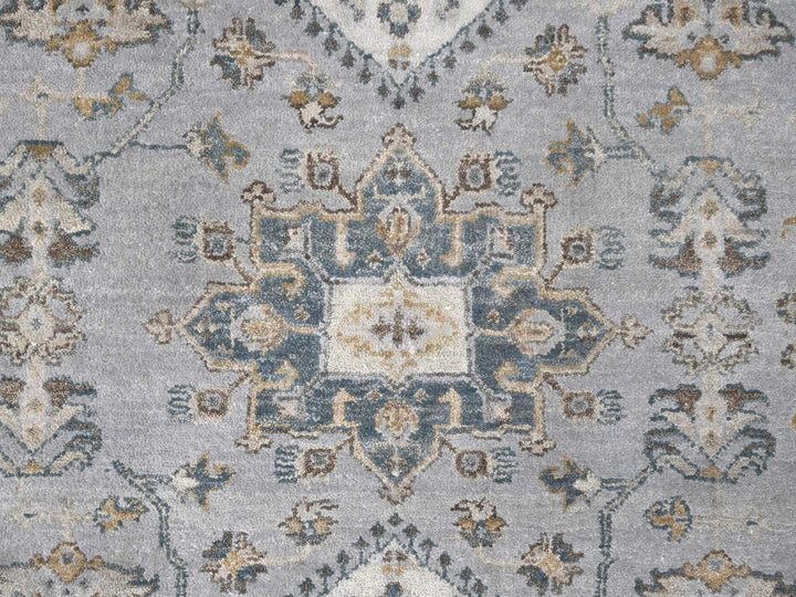 7'10" x 9'9" New Hand Knotted Grey Wool Rectangle Oriental Rug - MOA10210026