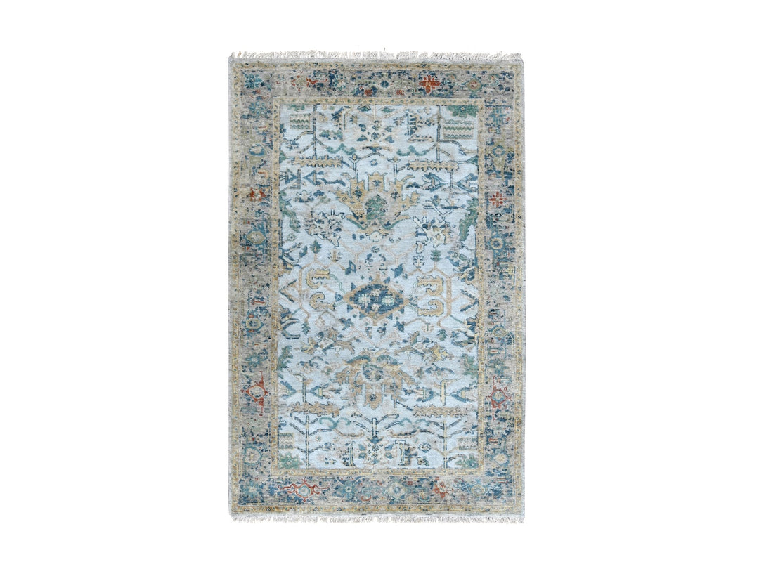 3'0" x 4'10" New Hand Knotted Grey Wool Rectangle Oriental Rug - MOA10210034