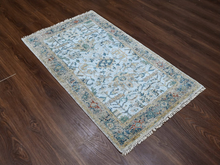 3'0" x 4'10" New Hand Knotted Grey Wool Rectangle Oriental Rug - MOA10210034