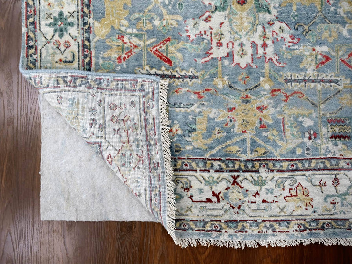 4'0" x 5'9" New Hand Knotted Blue Wool Rectangle Oriental Rug - MOA10210035