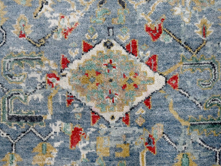 4'0" x 5'9" New Hand Knotted Blue Wool Rectangle Oriental Rug - MOA10210035