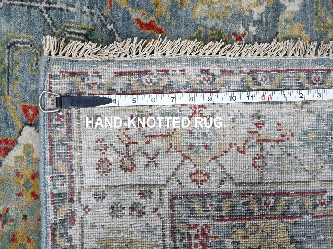 4'0" x 5'9" New Hand Knotted Blue Wool Rectangle Oriental Rug - MOA10210035