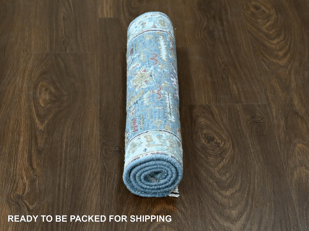 2'0" x 3'0" New Hand Knotted Blue Wool Rectangle Oriental Rug - MOA10210037