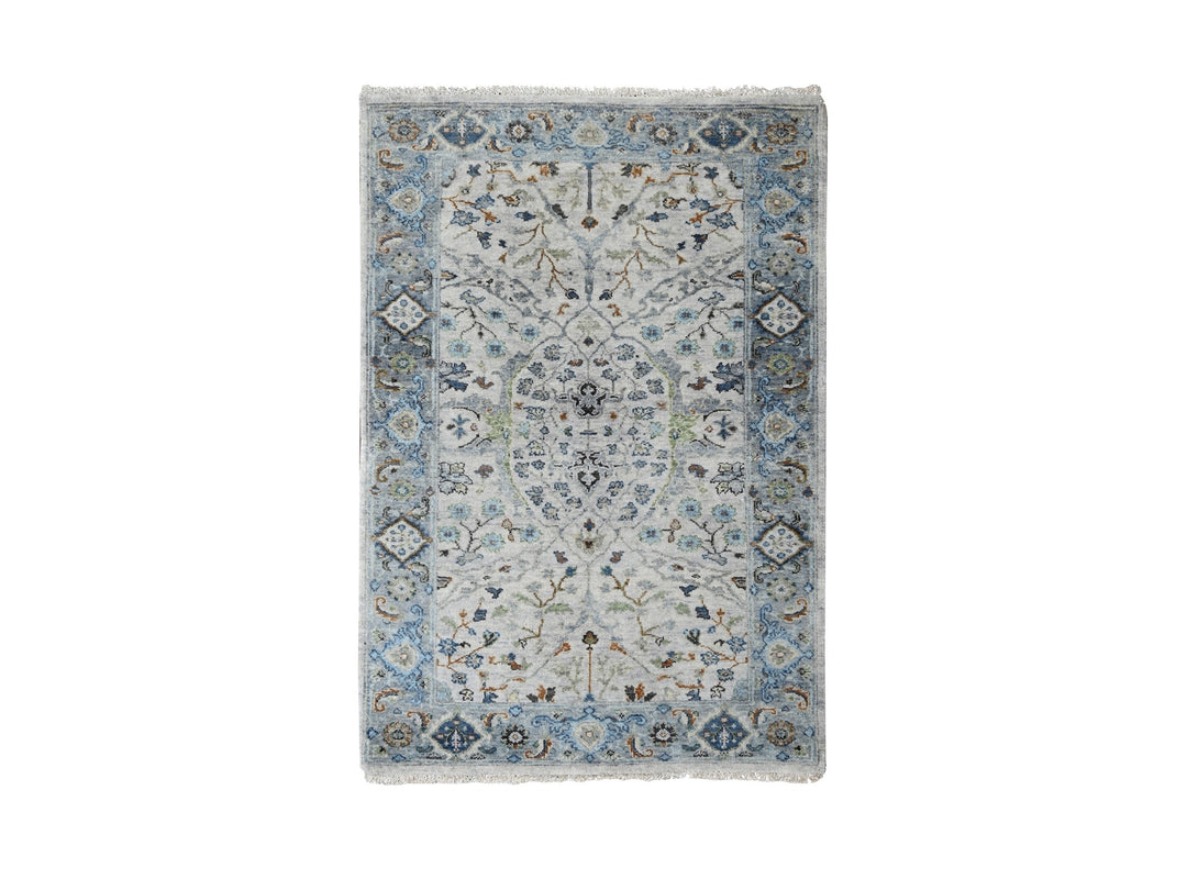 3'0" x 4'10" New Hand Knotted Grey Wool Rectangle Oriental Rug - MOA10210045