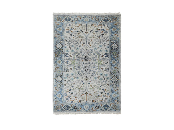 3'0" x 4'10" New Hand Knotted Grey Wool Rectangle Oriental Rug - MOA10210045