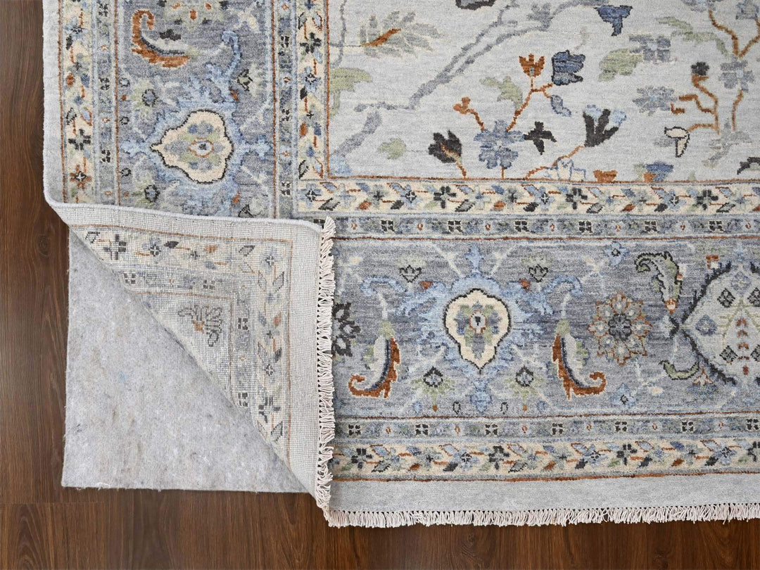 9'10" x 9'9" New Hand Knotted Grey Wool Square Oriental Rug - MOA10210047
