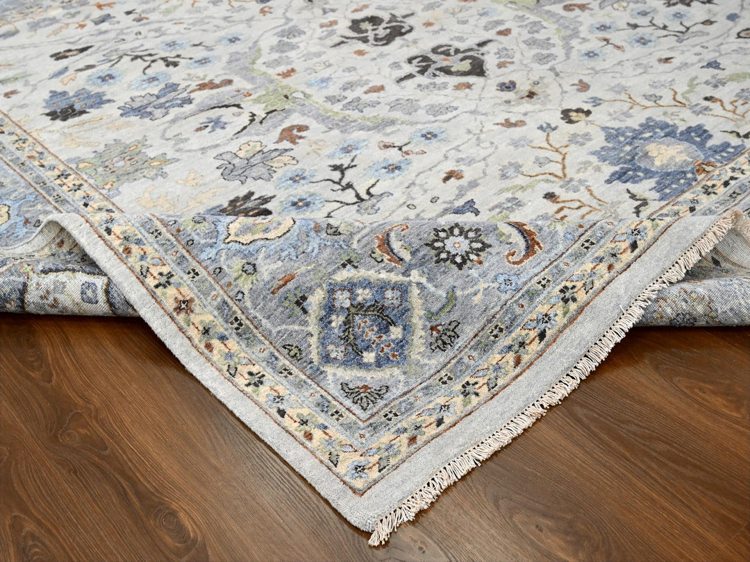 9'10" x 9'9" New Hand Knotted Grey Wool Square Oriental Rug - MOA10210047