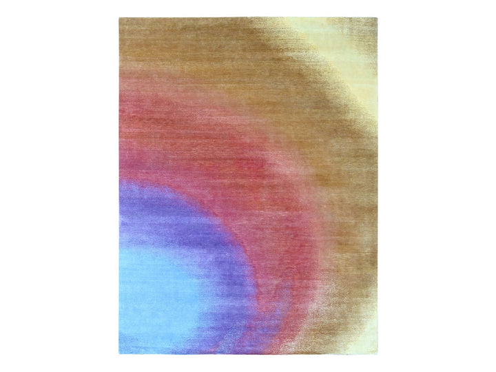 9'0" x 11'10" New Hand Knotted Multicolored Wool Rectangle Oriental Rug - MOA10210058