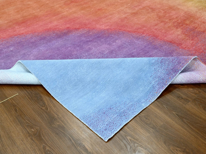 9'0" x 11'10" New Hand Knotted Multicolored Wool Rectangle Oriental Rug - MOA10210058