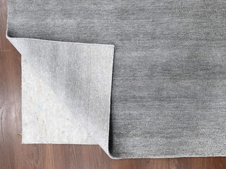 9'0" x 11'10" New Hand Knotted Grey Wool Rectangle Oriental Rug - MOA10210059