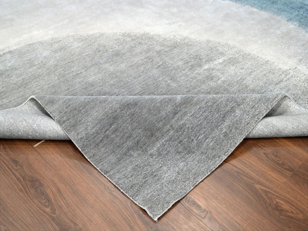 9'0" x 11'10" New Hand Knotted Grey Wool Rectangle Oriental Rug - MOA10210059